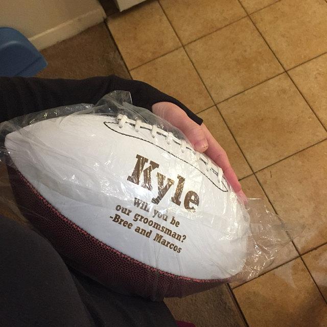 Sports Groomsmen Gifts Personalized Pigskin Groomsmen Gift by Groovy Groomsmen Gifts