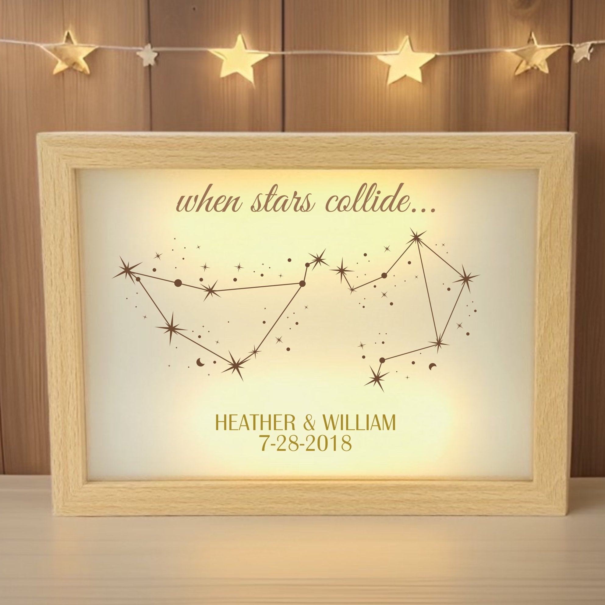 Anniversary Stars of Love Illuminated Sign by Groovy Groomsmen Gifts