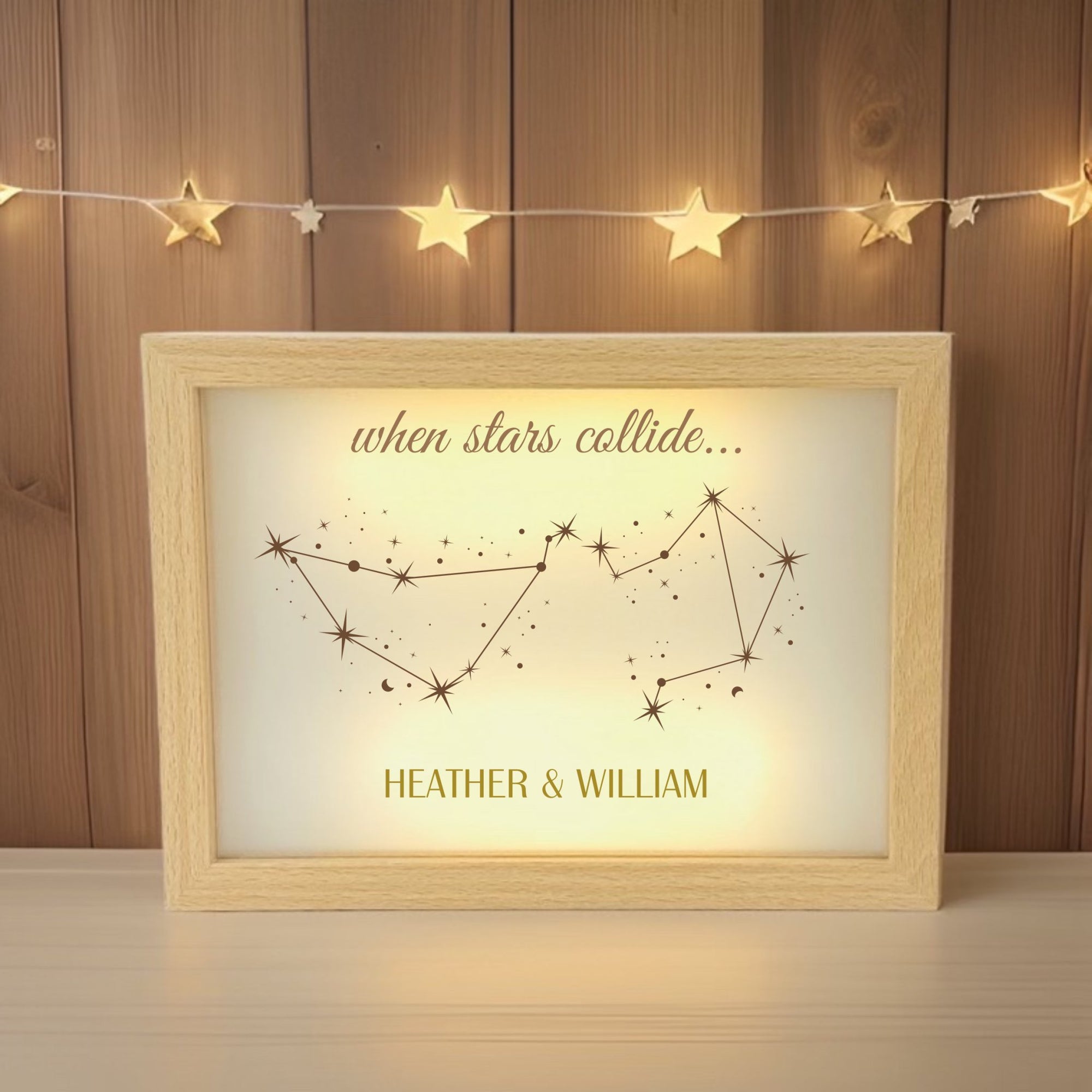 Anniversary Stars of Love Illuminated Sign by Groovy Groomsmen Gifts