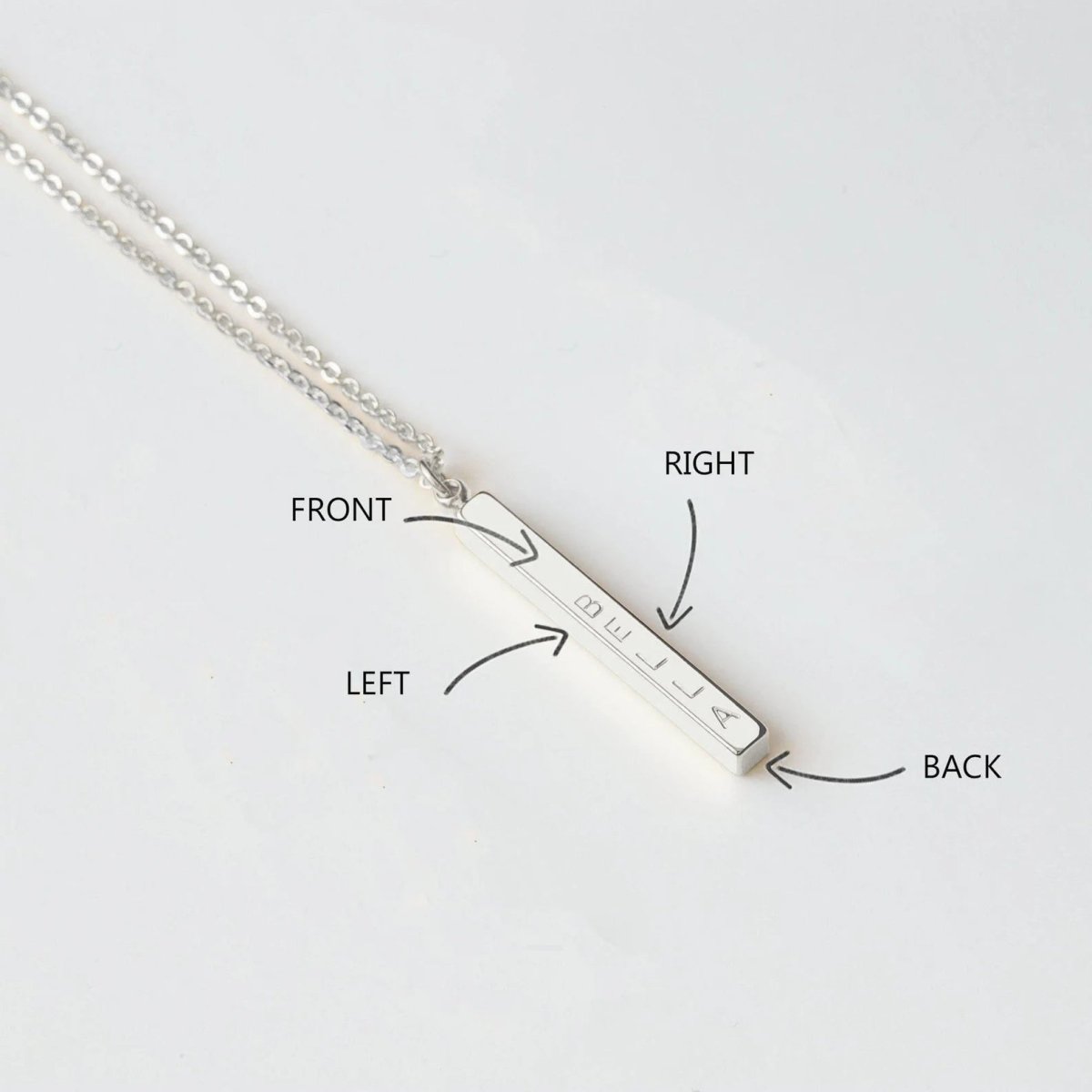 Sterling Silver Bar Necklace by Groovy Groomsmen Gifts