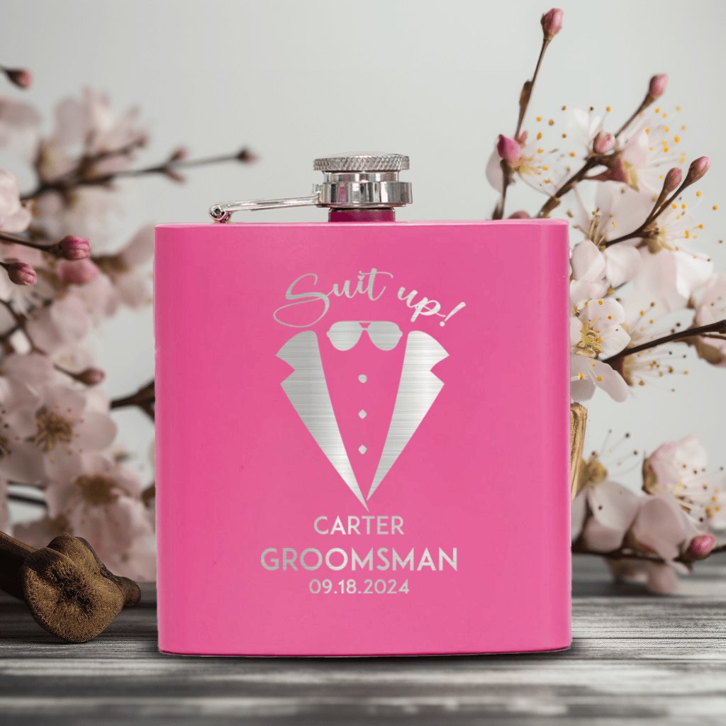 Suit Up Boys Flask - Groovy Groomsmen Gifts