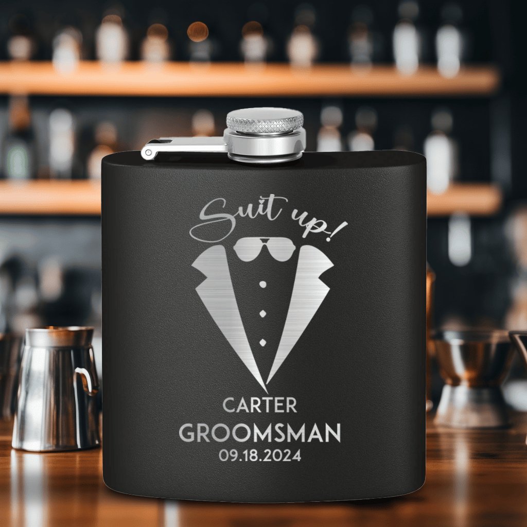 Suit Up Boys Flask - Groovy Groomsmen Gifts