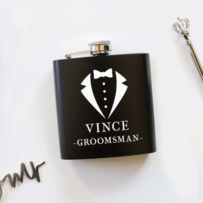 Suited Flask - Groovy Groomsmen Gifts