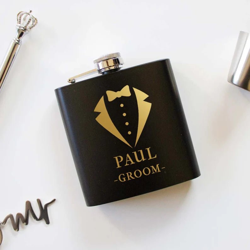 Suited Flask - Groovy Groomsmen Gifts