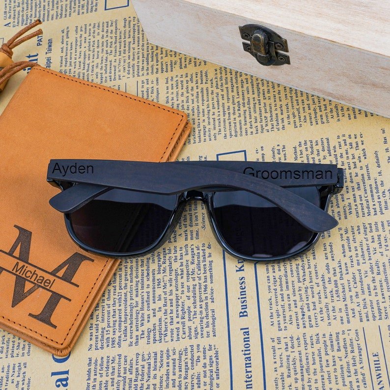 Sunglasses Ebony Shades by Groovy Groomsmen Gifts