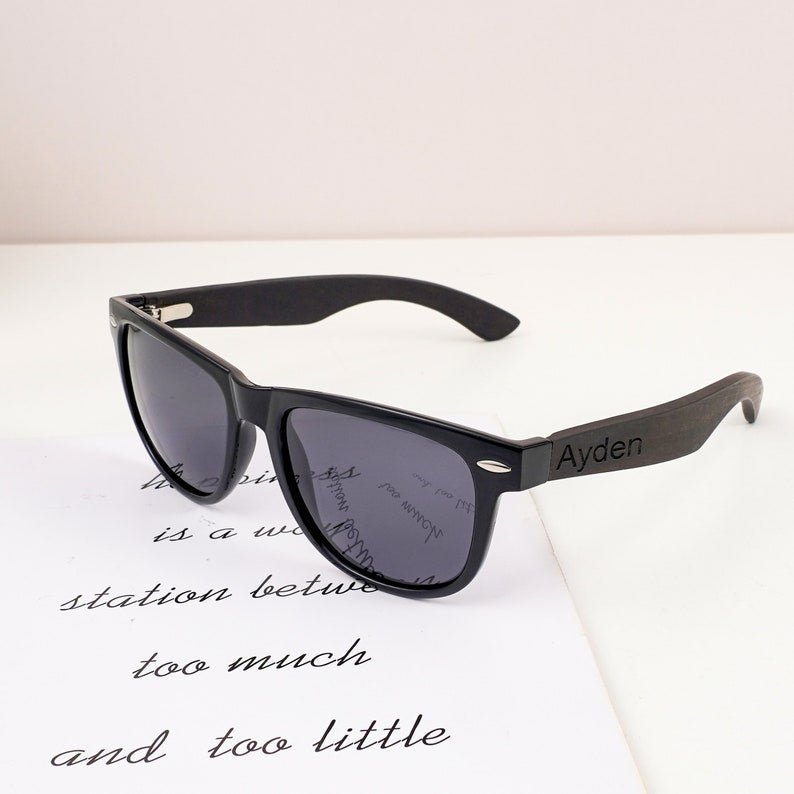 Sunglasses Ebony Shades by Groovy Groomsmen Gifts