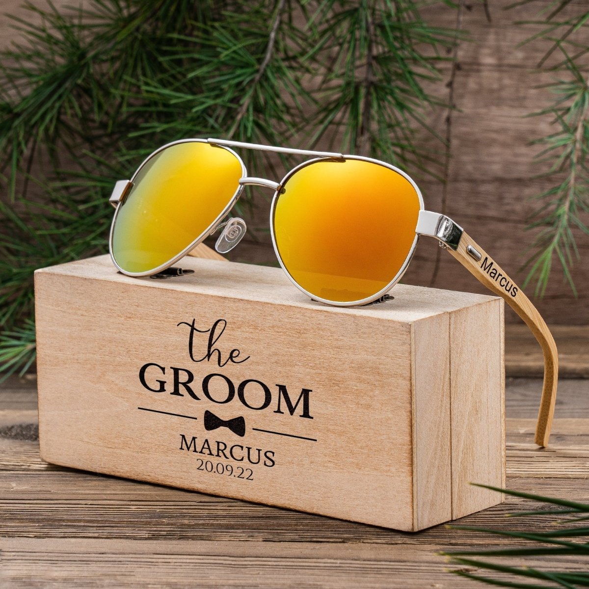 Sunglasses UV Aviators by Groovy Groomsmen Gifts