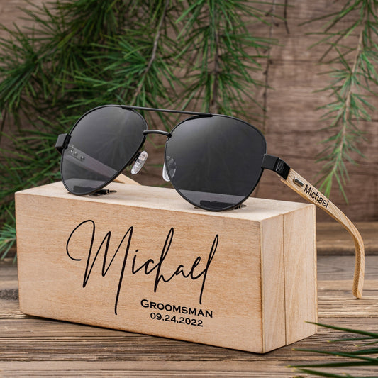 Sunglasses UV Aviators by Groovy Groomsmen Gifts