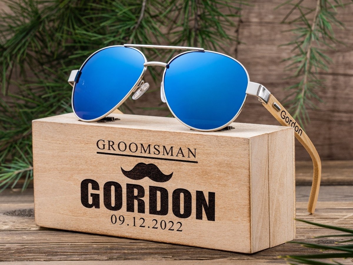 Sunglasses UV Aviators by Groovy Groomsmen Gifts