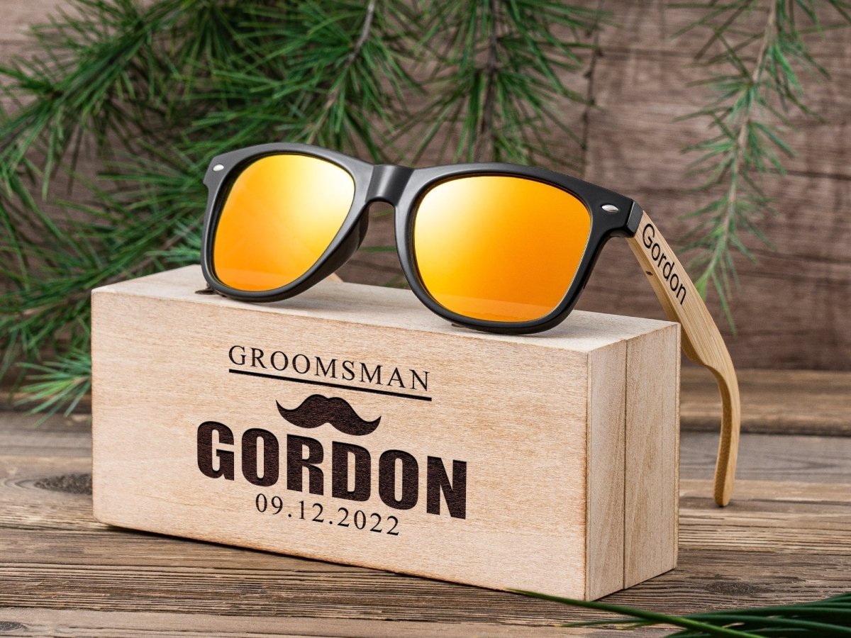 Sunglasses Walnut Warriors by Groovy Groomsmen Gifts