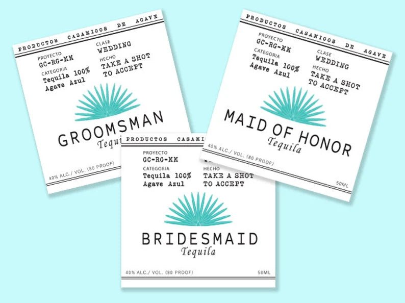 Tequila Wedding Label by Groovy Groomsmen Gifts