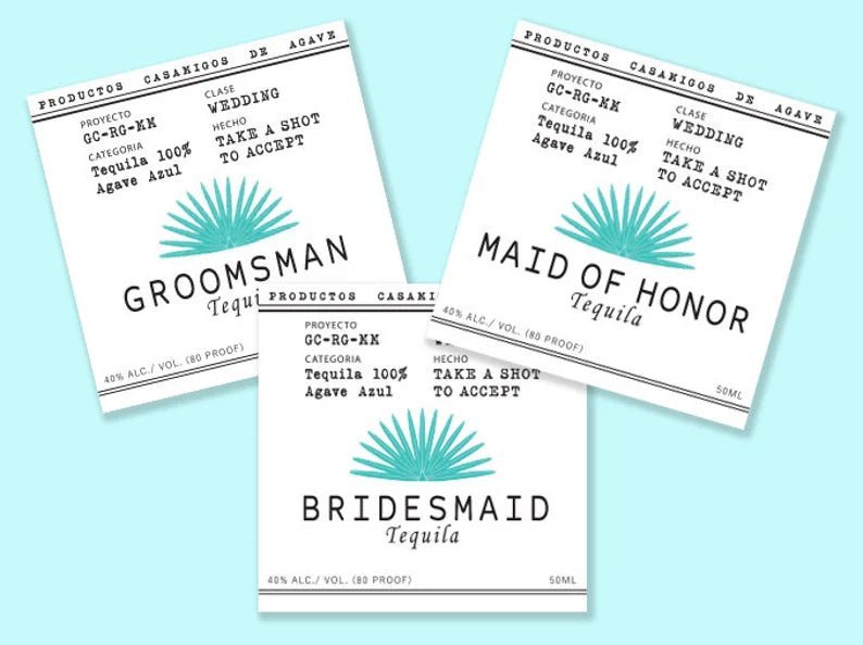 Tequila Wedding Label by Groovy Groomsmen Gifts