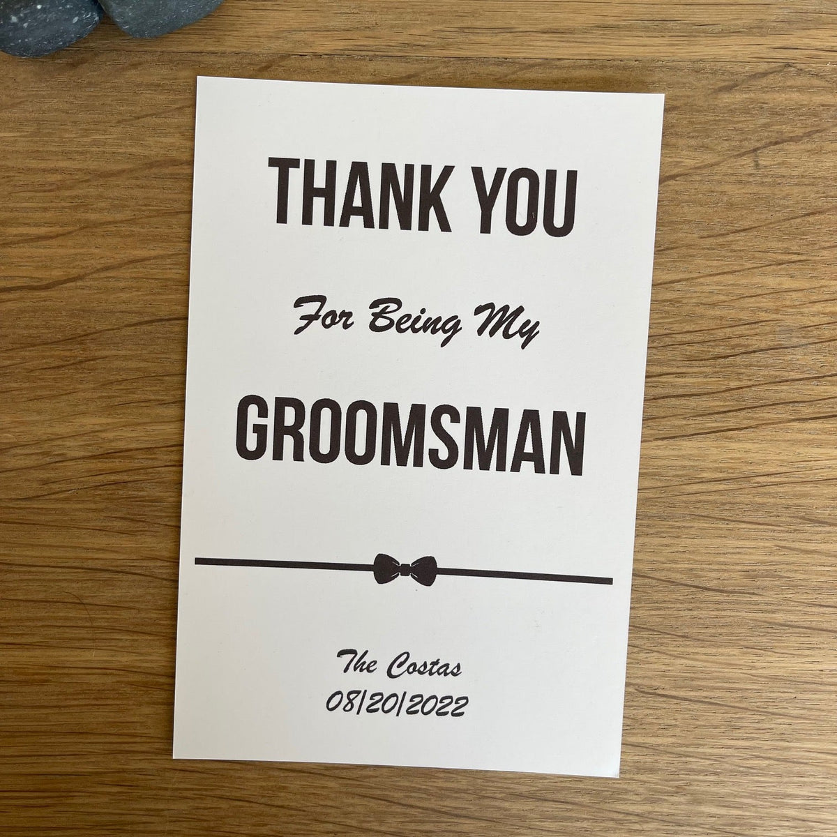 Proposal Card Thank You Card by Groovy Groomsmen Gifts