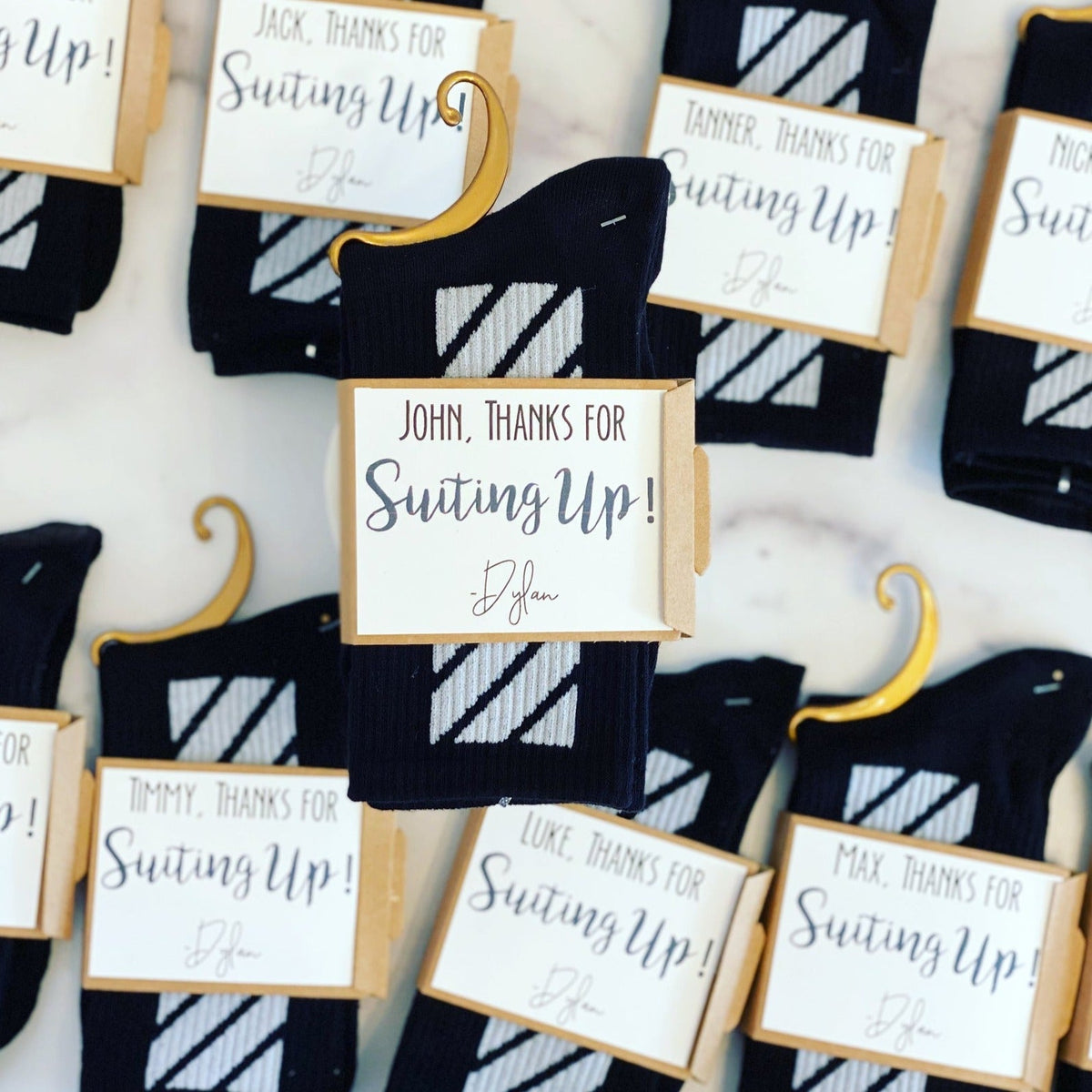 Socks Thanks For Suiting Up! by Groovy Groomsmen Gifts