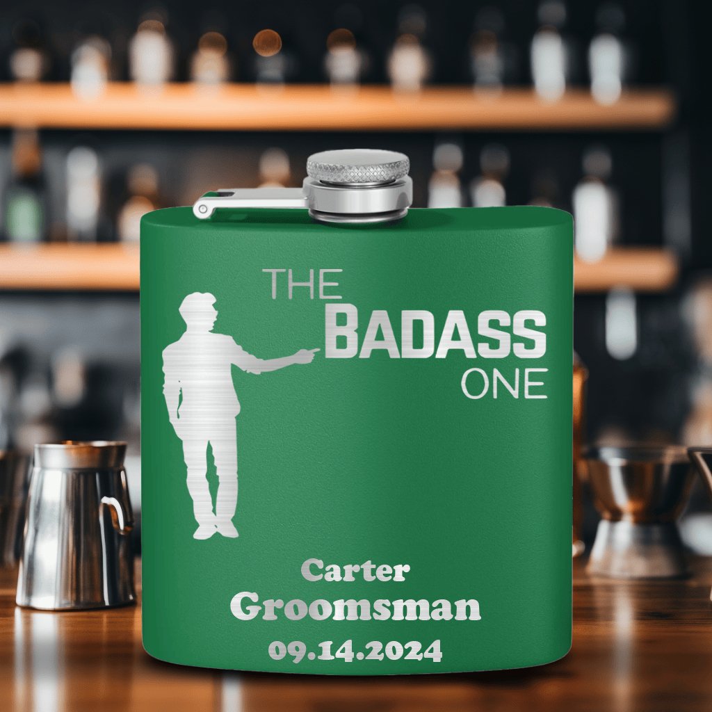 The Badass One Flask - Groovy Groomsmen Gifts