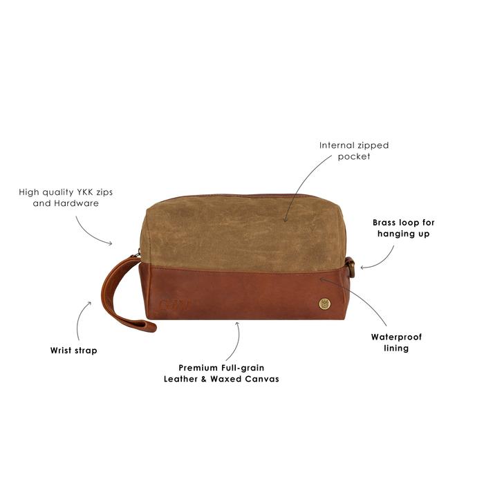 Dopp Kit The Classic Canvas Wash Bag by Groovy Groomsmen Gifts