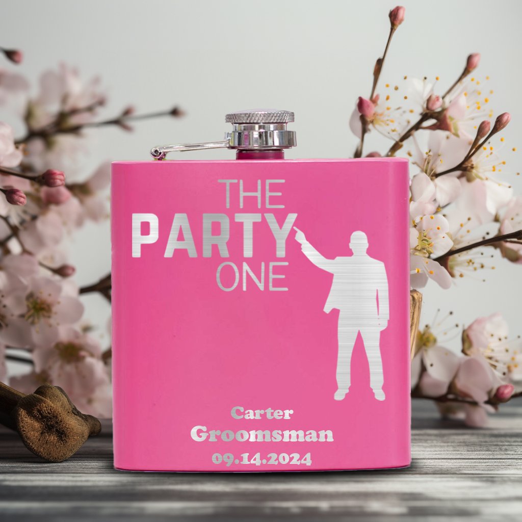 Bachelor Party Flasks The Party One Flask by Groovy Groomsmen Gifts