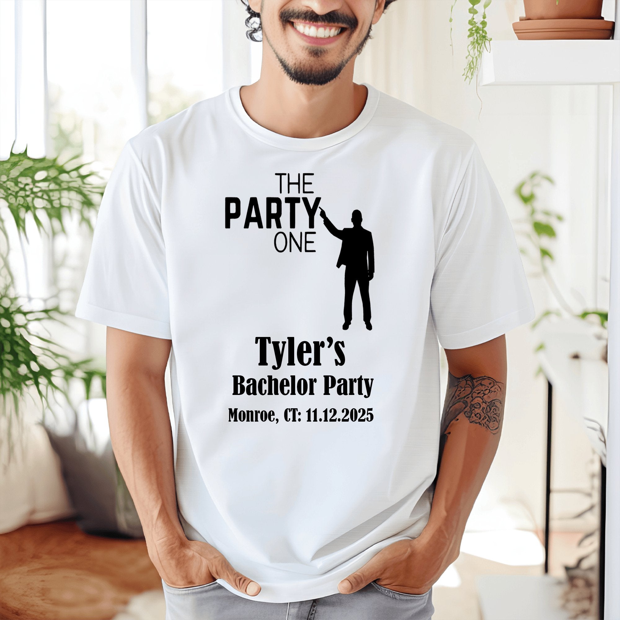 Bachelor Party Mens T Shirt The Party One Mens T Shirt by Groovy Groomsmen Gifts