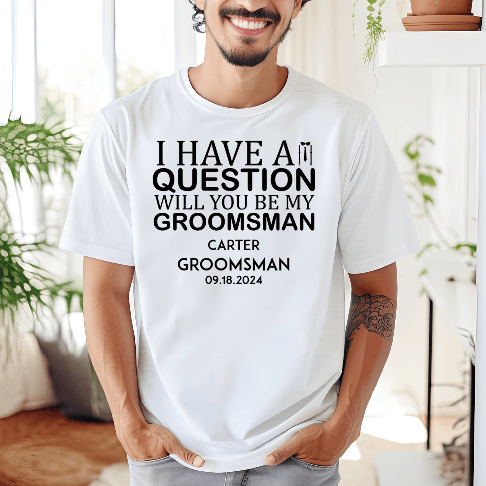 Groomsman Mens T Shirt The Real Proposal Mens T Shirt by Groovy Groomsmen Gifts