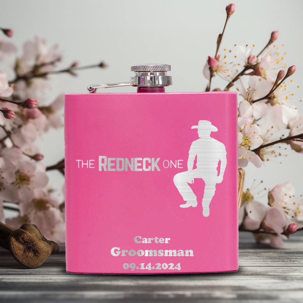 Bachelor Party Flasks The Redneck One Flask by Groovy Groomsmen Gifts