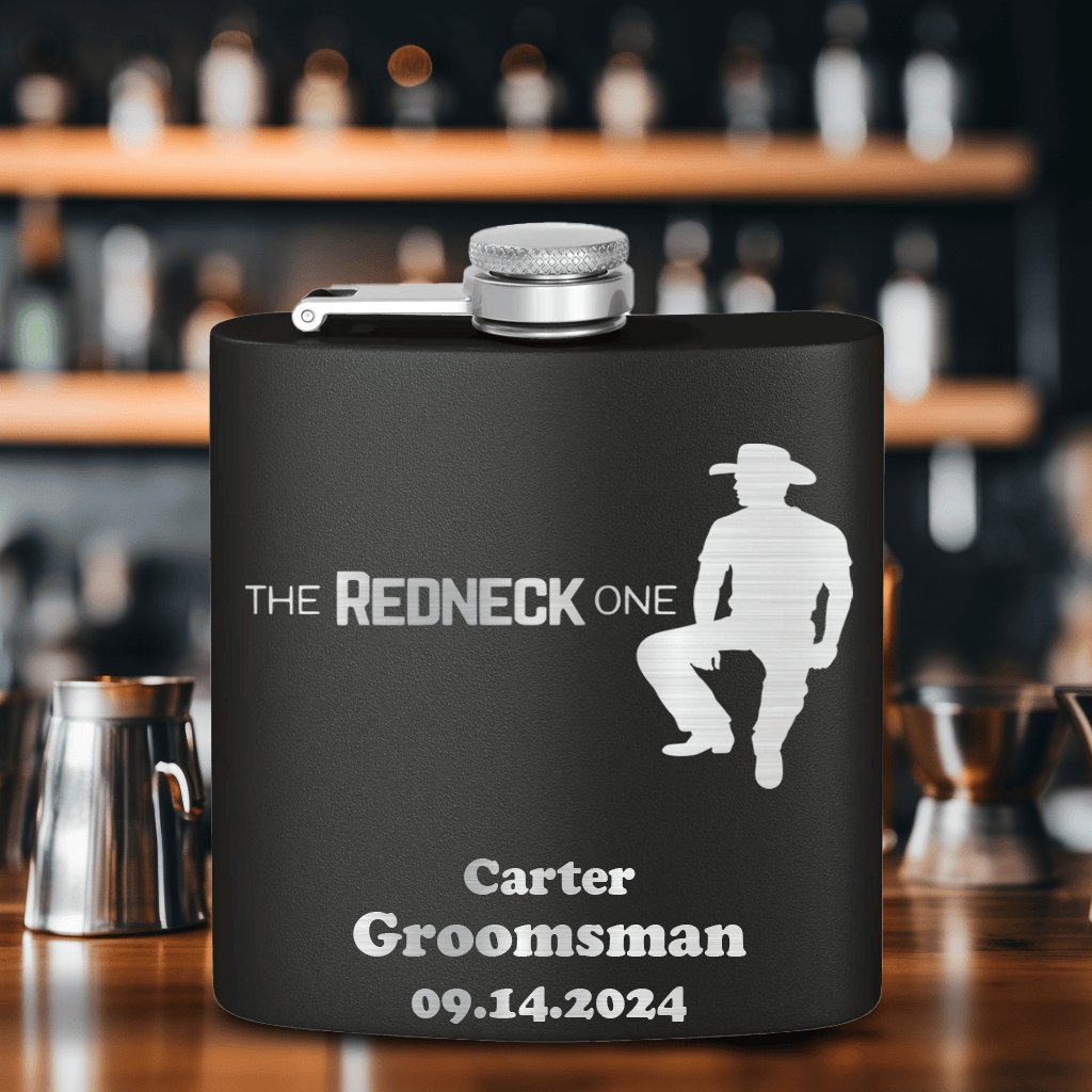 Bachelor Party Flasks The Redneck One Flask by Groovy Groomsmen Gifts