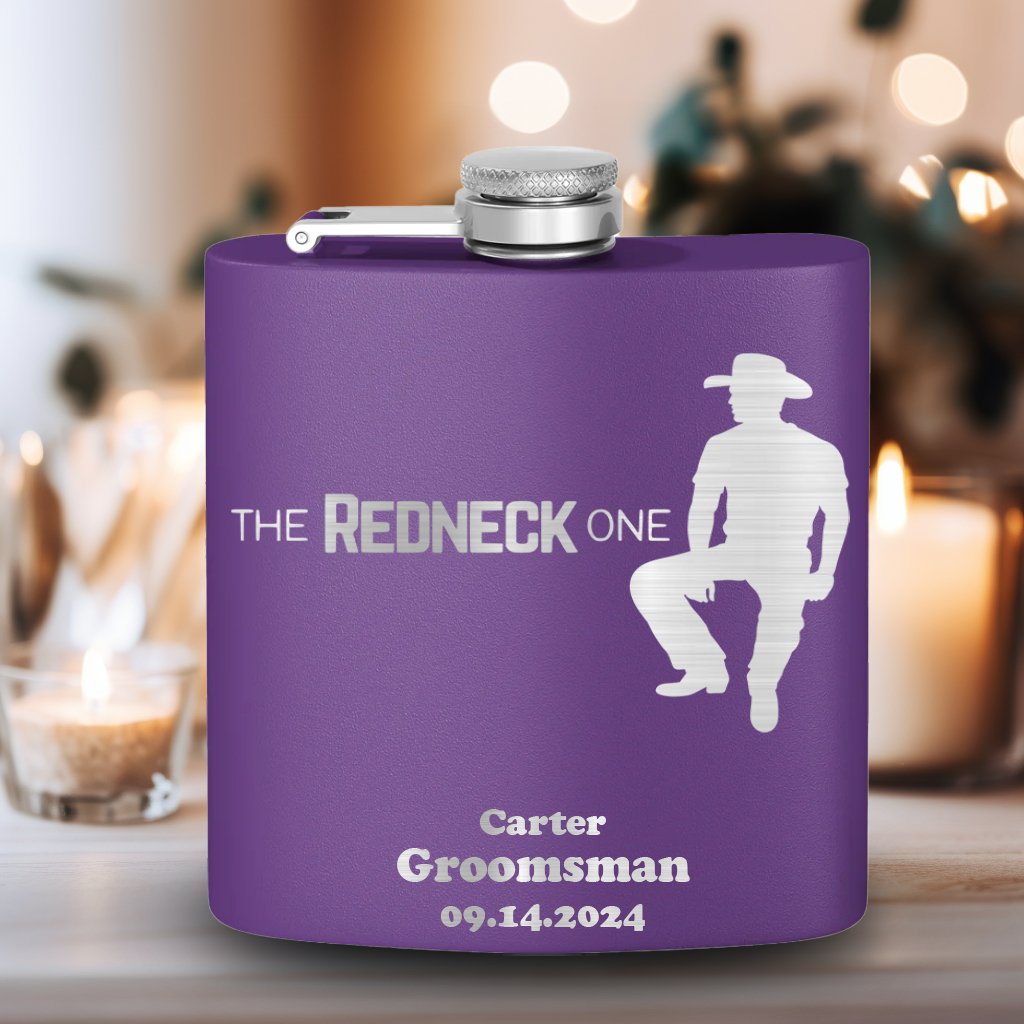 Bachelor Party Flasks The Redneck One Flask by Groovy Groomsmen Gifts