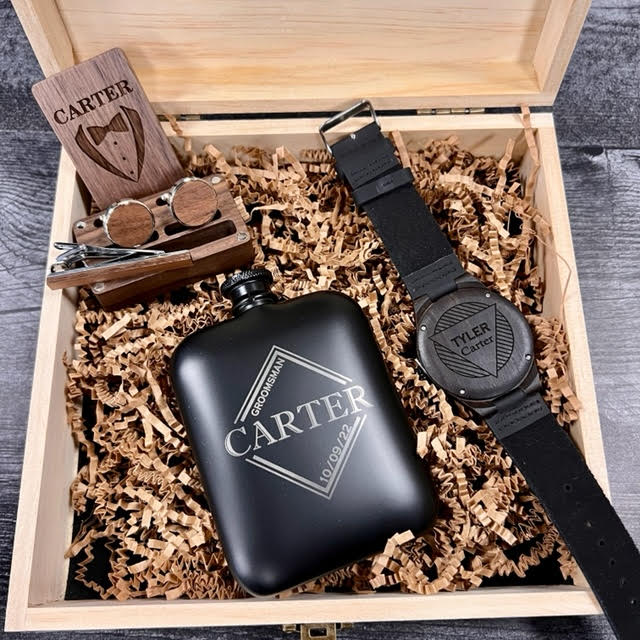 Personalized Groomsmen Proposal Wearable Box Set