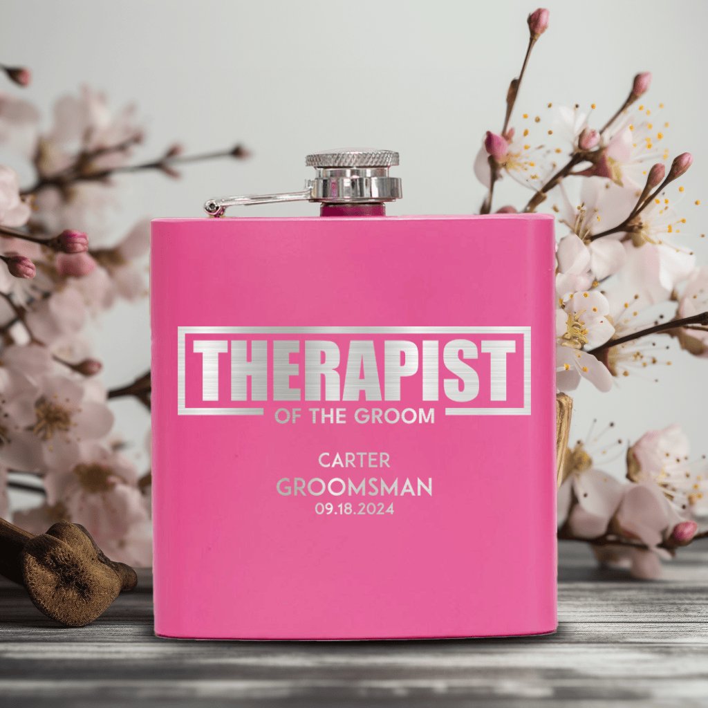 Therapist Of The Groom Flask - Groovy Groomsmen Gifts