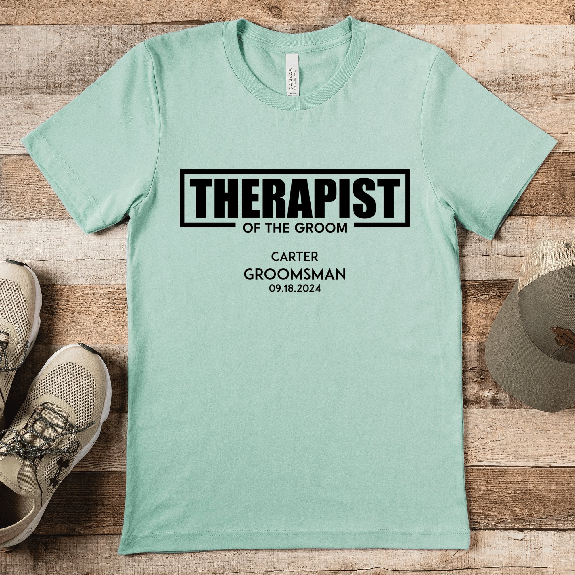 Groomsman Mens T Shirt Therapist Of The Groom Mens T Shirt by Groovy Groomsmen Gifts