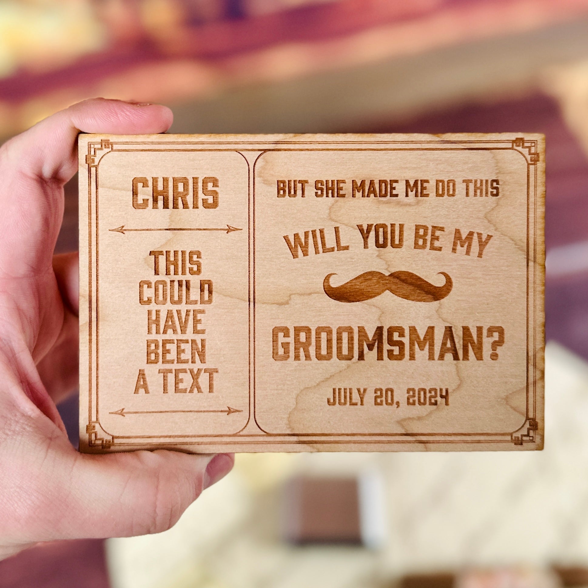 Timber Text Invite - Groovy Groomsmen Gifts