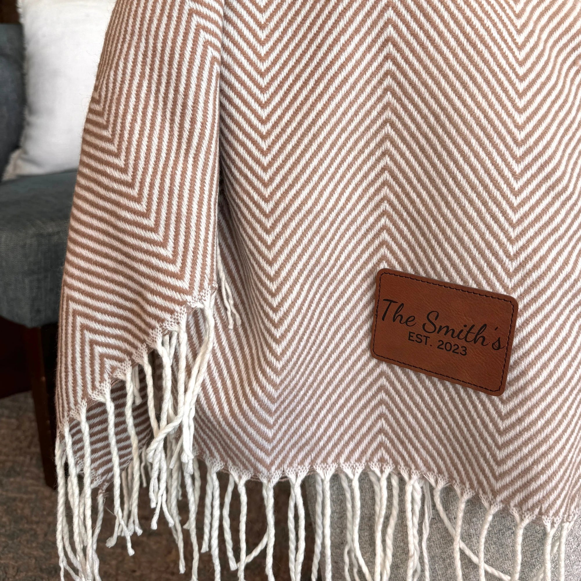 Blanket Timeless Anniversary Fringe Throw by Groovy Groomsmen Gifts