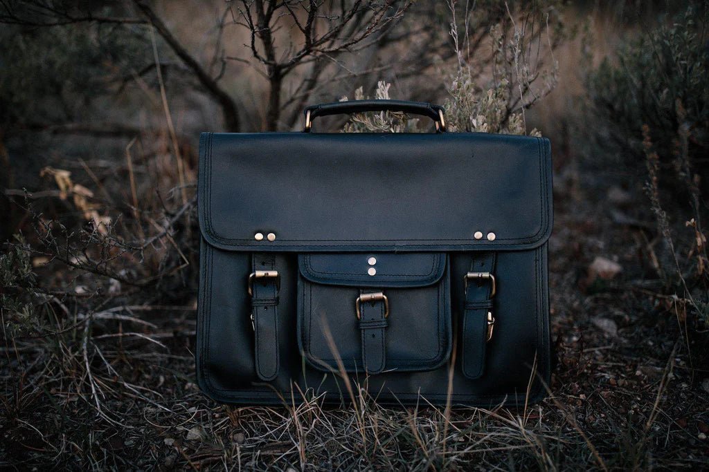 Messenger Bag Top Grain Buffalo Leather Briefcase by Groovy Groomsmen Gifts