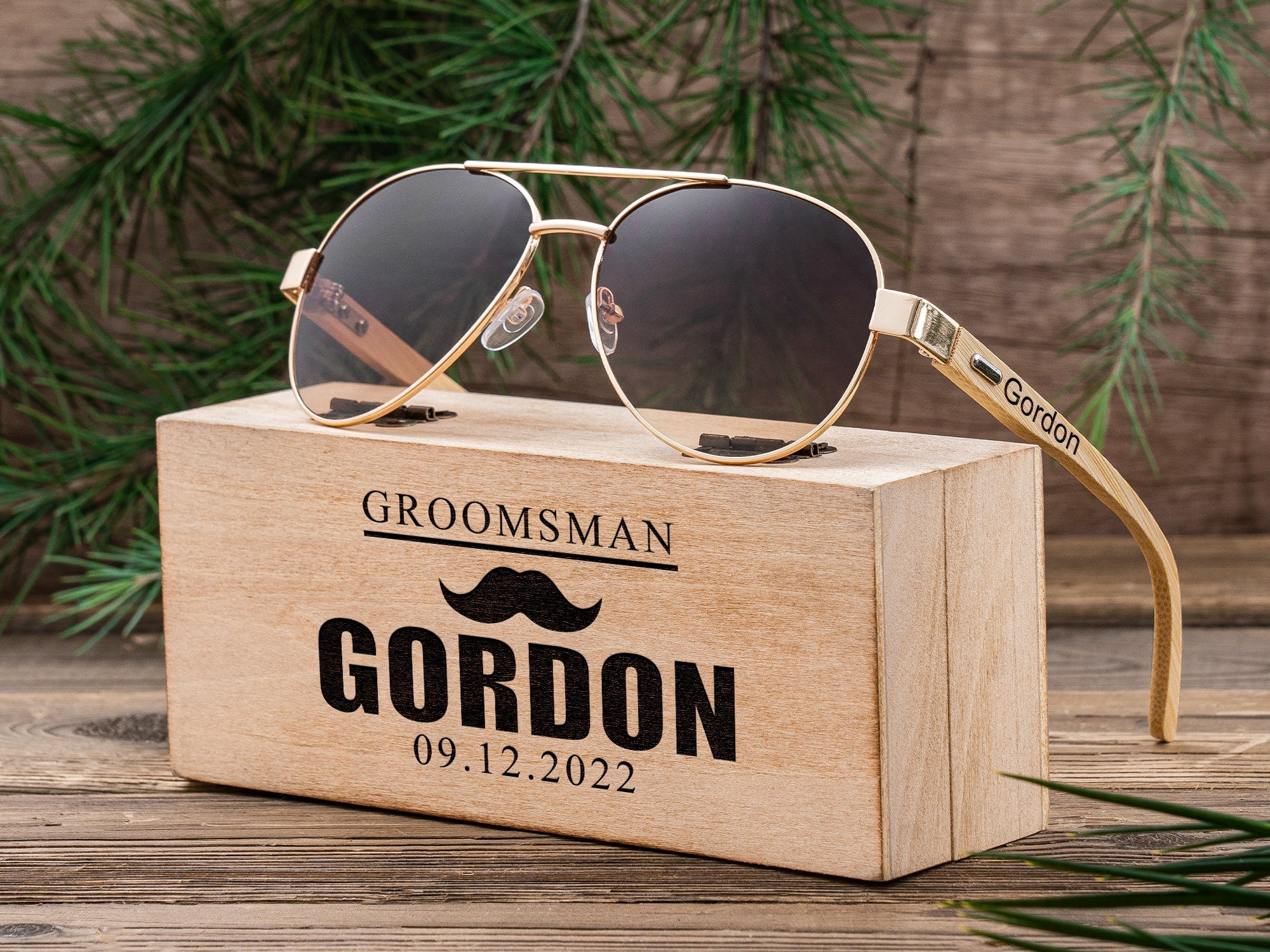 Sunglasses UV Aviators by Groovy Groomsmen Gifts