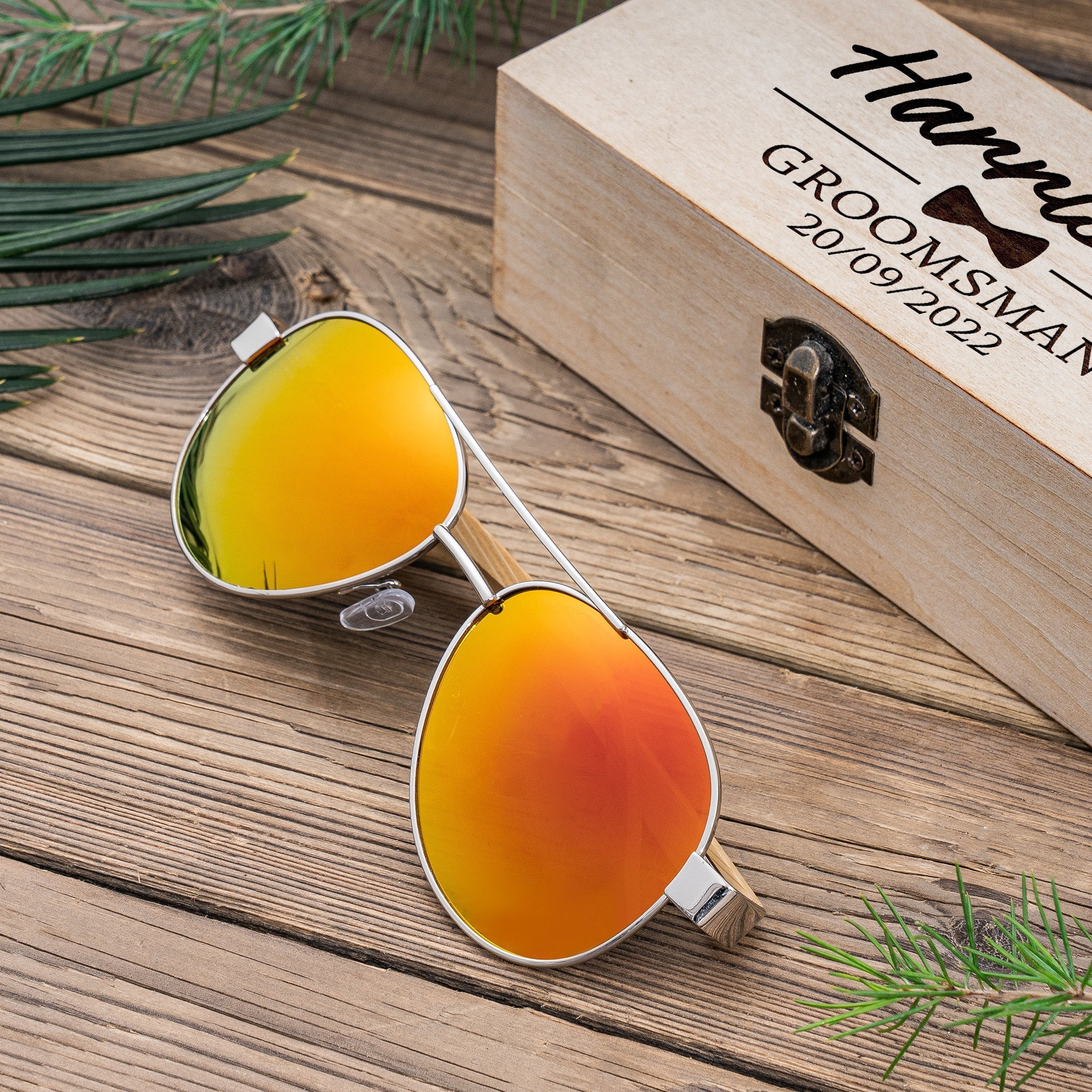 Sunglasses UV Aviators by Groovy Groomsmen Gifts