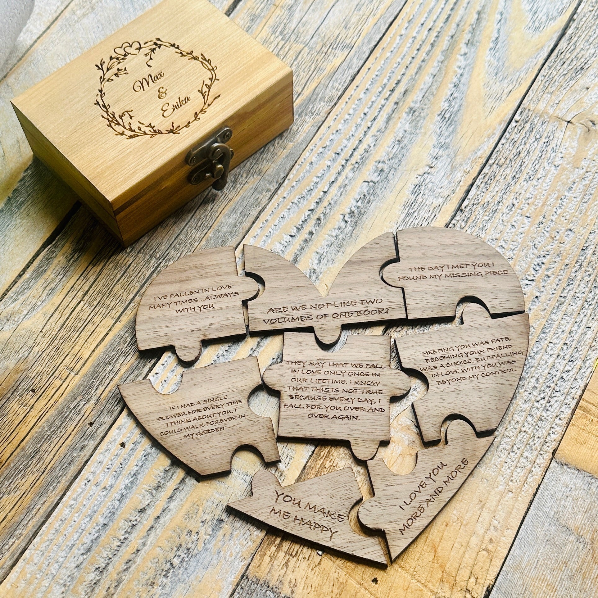 Valentines Heartfelt Harmony Puzzle Set by Groovy Groomsmen Gifts