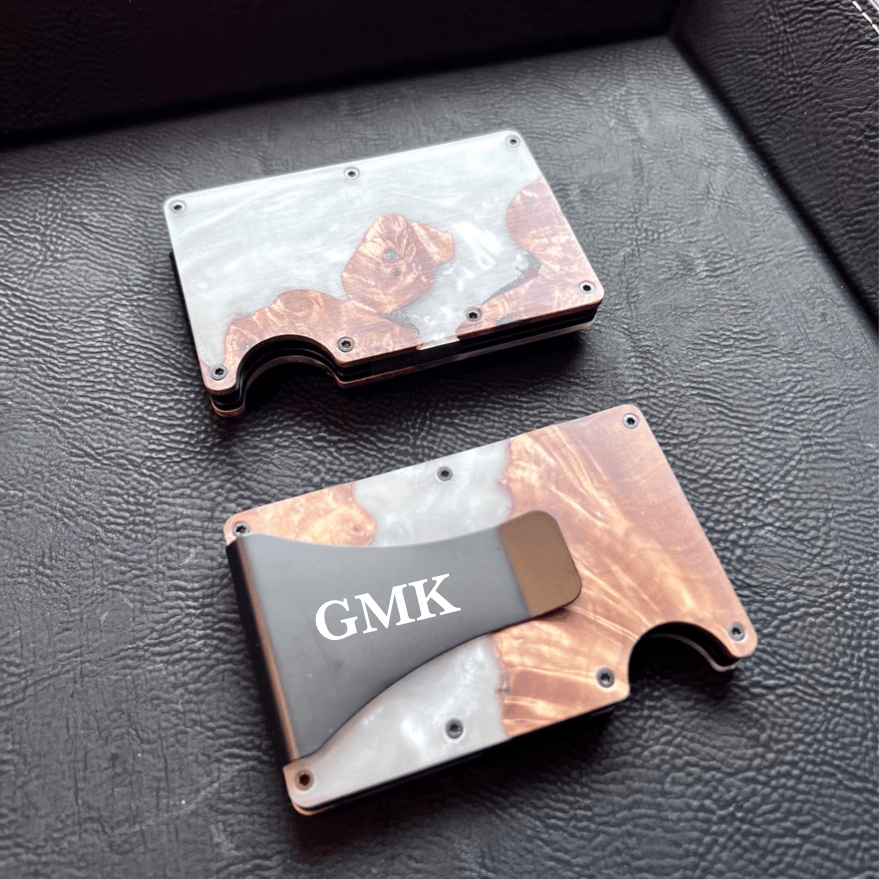 Wallets & Money Clips Engraved Resin Wallets by Groovy Groomsmen Gifts