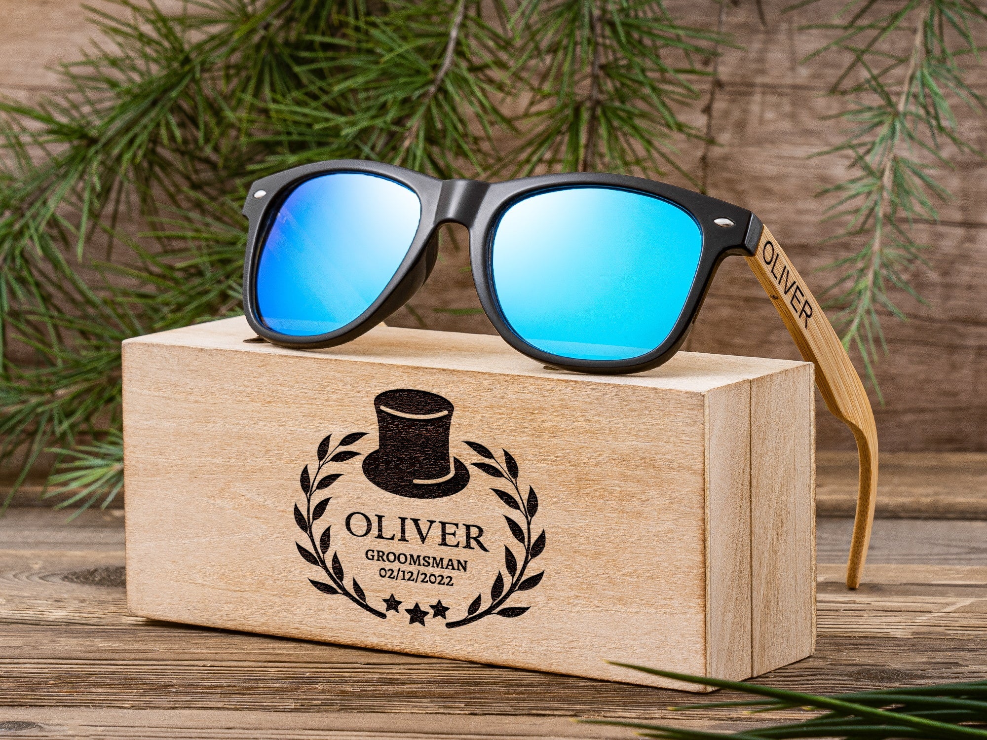 Sunglasses Walnut Warriors by Groovy Groomsmen Gifts