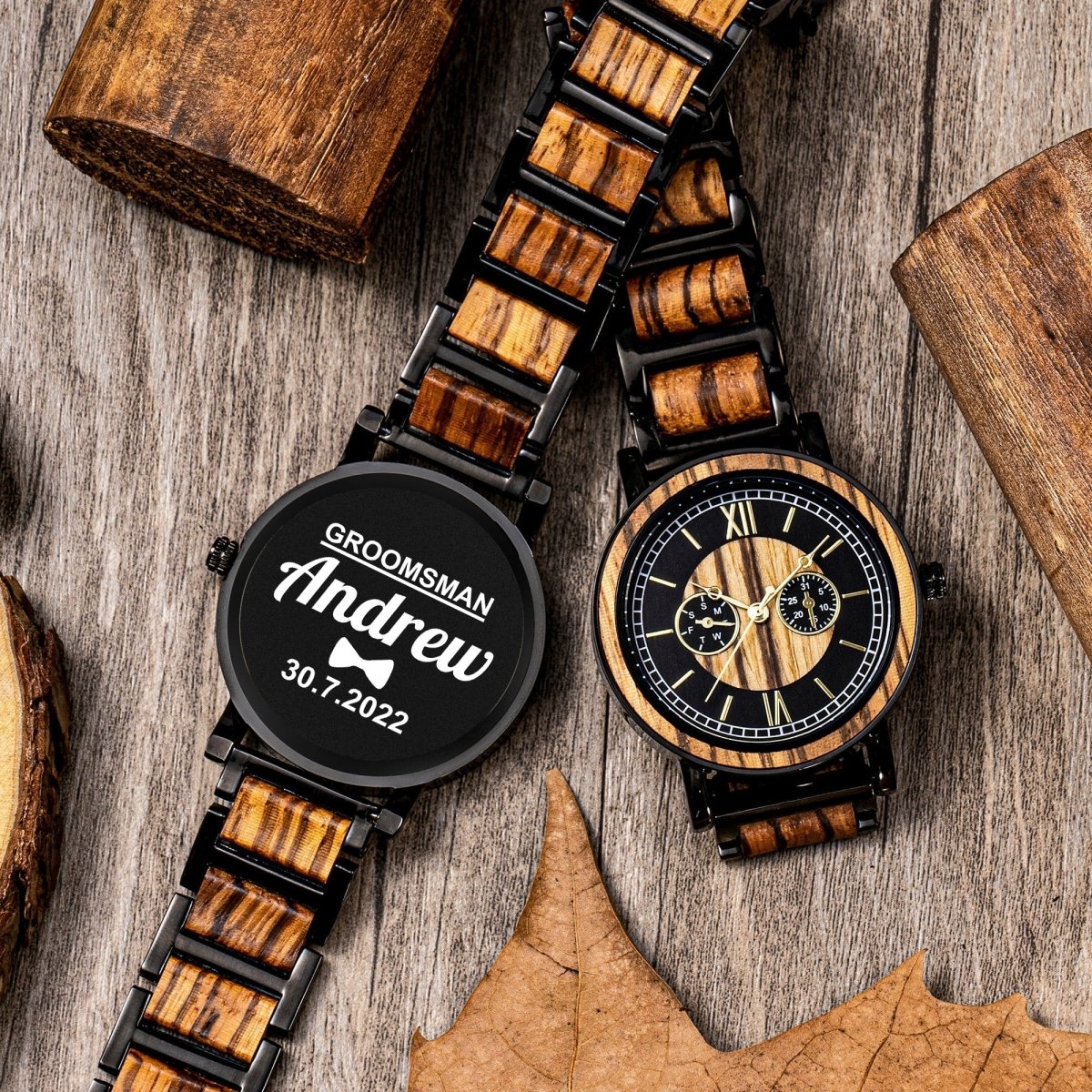 Watches Elegant Engraved Watch by Groovy Groomsmen Gifts