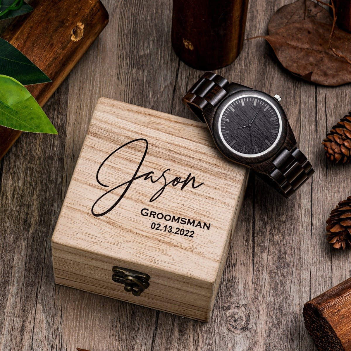 Watches Engraved Wooden Links Watch by Groovy Groomsmen Gifts