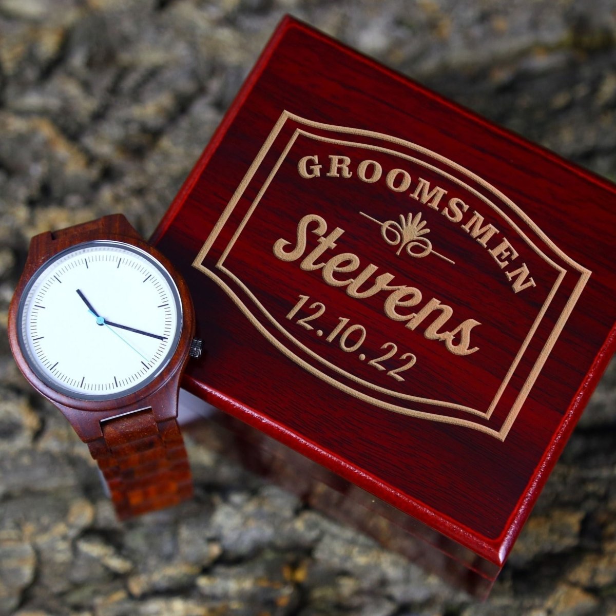 Watches Personalized Rose Wood Watch by Groovy Groomsmen Gifts