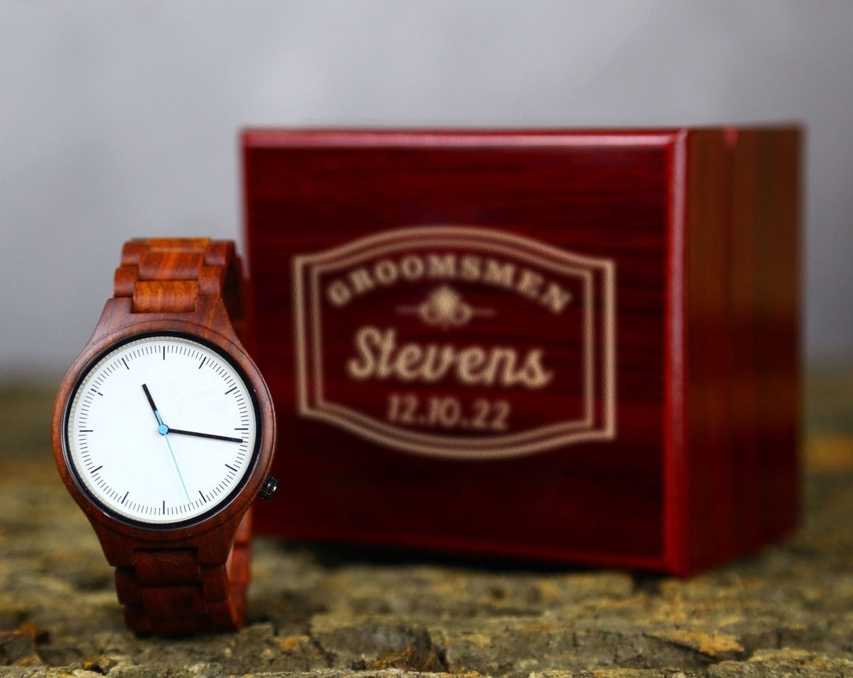 Watches Personalized Rose Wood Watch by Groovy Groomsmen Gifts