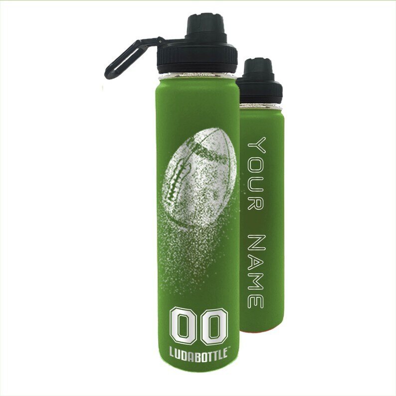 Water Bottle 24oz Football Personalized Bottle by Groovy Groomsmen Gifts