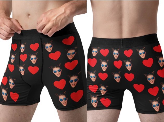 Wearables Photo and Hearts Boxers by Groovy Groomsmen Gifts