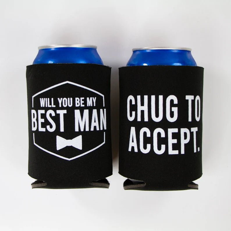 Wedding Can Coolers - Groovy Groomsmen Gifts