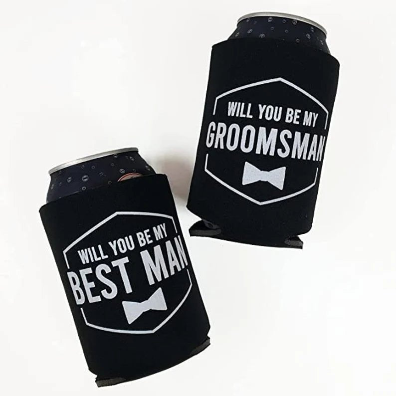 Wedding Can Coolers - Groovy Groomsmen Gifts