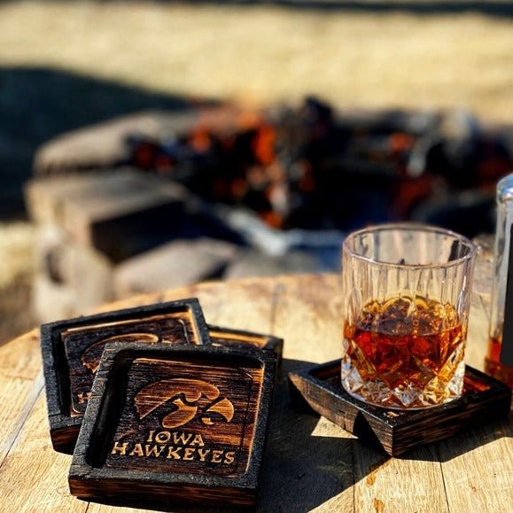 Whiskey Charred Coasters - Groovy Groomsmen Gifts