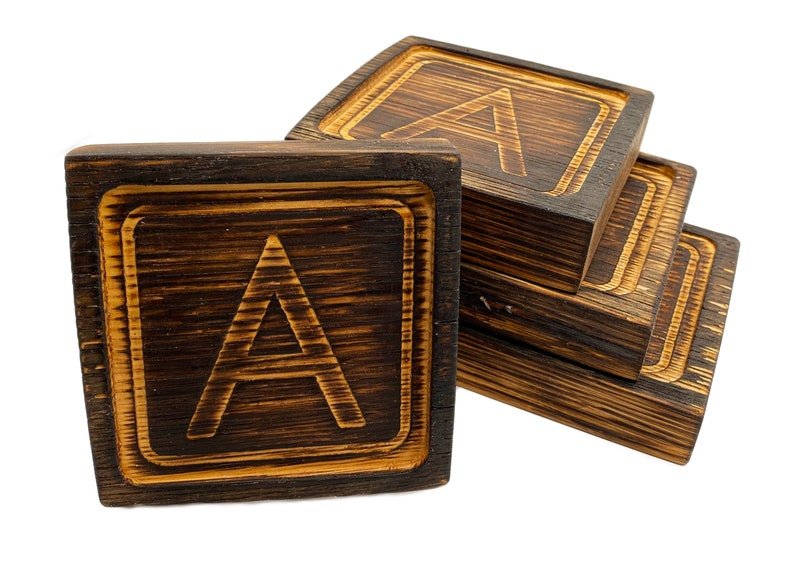 Whiskey Charred Coasters - Groovy Groomsmen Gifts