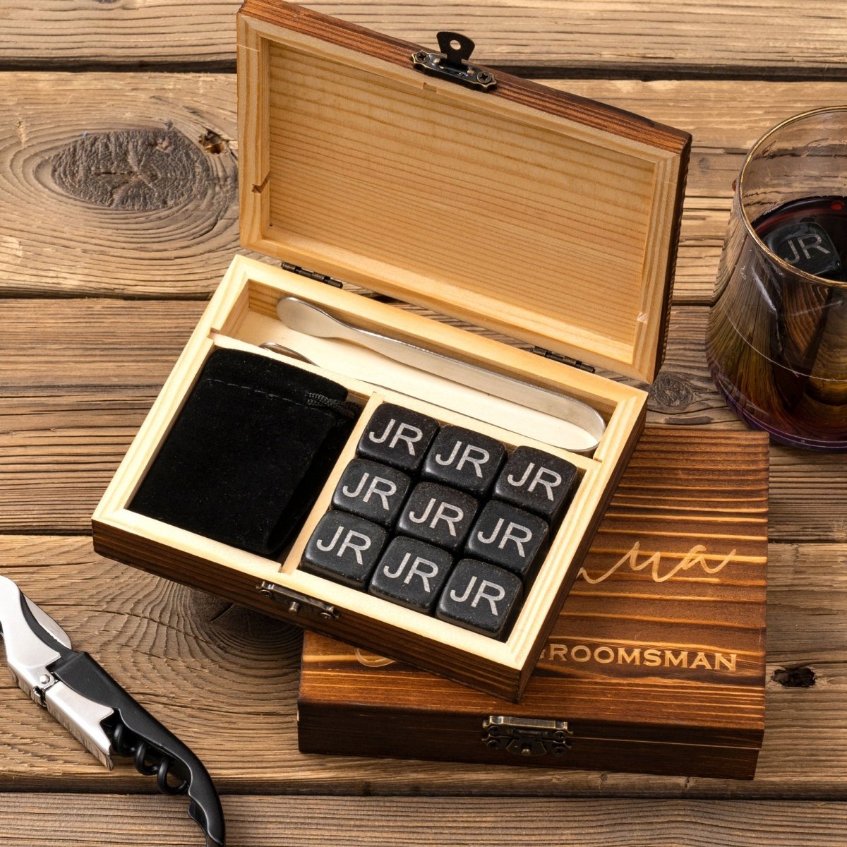 Whiskey Custom Whiskey Stones Set by Groovy Groomsmen Gifts