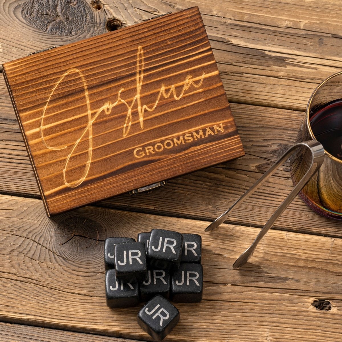 Whiskey Custom Whiskey Stones Set by Groovy Groomsmen Gifts