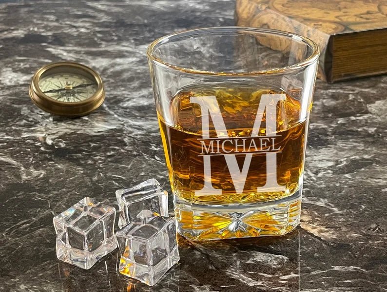 Whiskey Personalized Bourbon Glass by Groovy Groomsmen Gifts